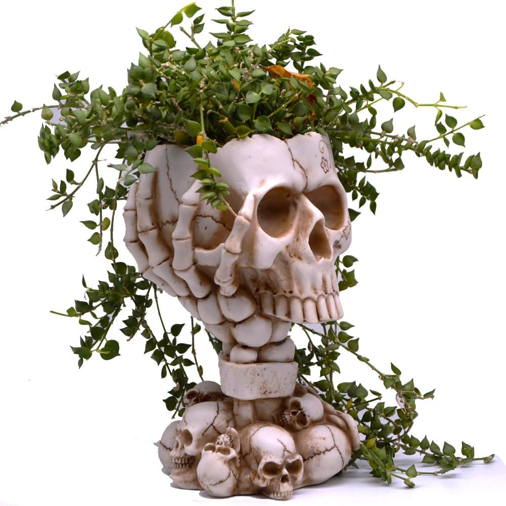 Head Face Planter Pot | Skull Goth Halloween | 2 Styles