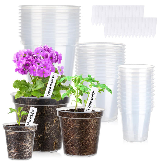 Clear Nursery Flower Pots Transparent Growers Pot Seed Starting Pots