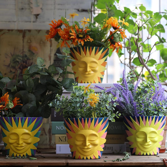 Sun Face Head Planter Pots Flower Pots Indoor Outdoor Use