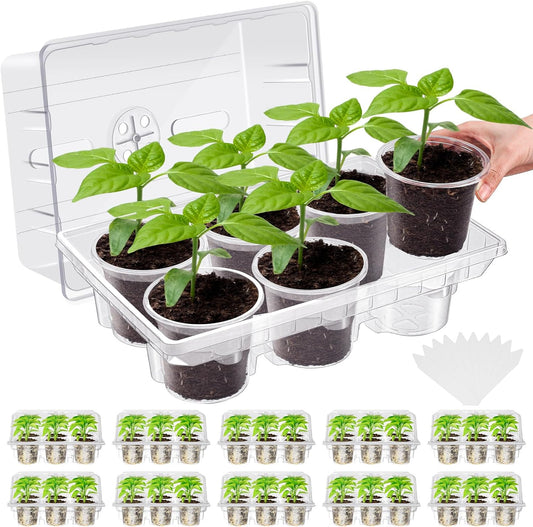 Mini Greenhouse Prop Kit With 4 Inch Pots And Humidity Domes 10 Pack