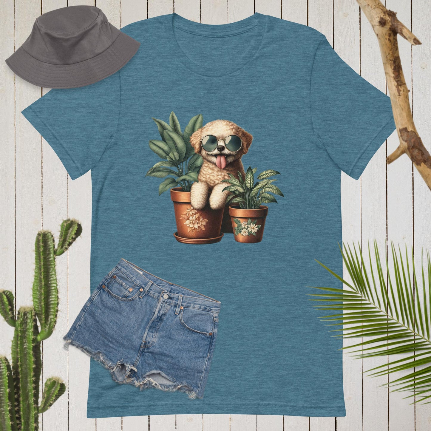 Plants + Paws = Life! T-Shirt | Dog Design 2 | 13 Colors