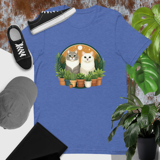 Plants + Paws = Life! T-Shirt | Cat & Dog Design 4 | 13 Colors